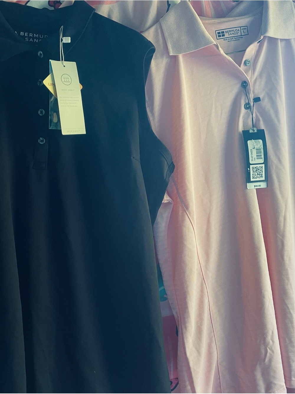 2 New Shirts Golf Dri Fit  Bermuda Sands Upf 50  Light Weight Retail $115